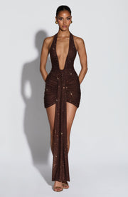 Rosetta Mini Dress - Plum Brown Sparkle